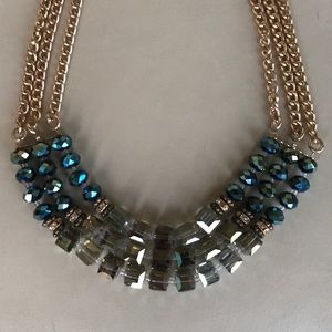 3 Strand Faceted Crystal Necklace